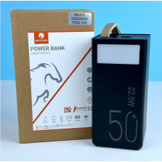 Павербанк 50000mAh MUSTANG MS-355 с быстрой зарядкой и фонарем 22.5W Черный