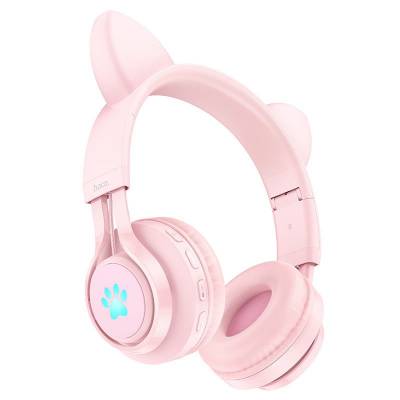 Наушники детские Bluetooth Hoco W39 Cat ear kids BT headphones Pink Наушники детские Bluetooth Hoco W39 Cat ear kids BT headphones Pink