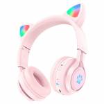 Наушники детские Bluetooth Hoco W39 Cat ear kids BT headphones Pink