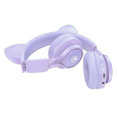 Наушники детские Bluetooth Hoco W39 Cat ear kids BT headphones Purple Наушники детские Bluetooth Hoco W39 Cat ear kids BT headphones Purple