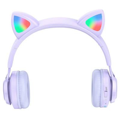Наушники детские Bluetooth Hoco W39 Cat ear kids BT headphones Purple Наушники детские Bluetooth Hoco W39 Cat ear kids BT headphones Purple