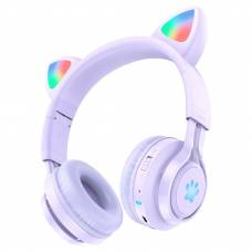 Наушники детские Bluetooth Hoco W39 Cat ear kids BT headphones Purple