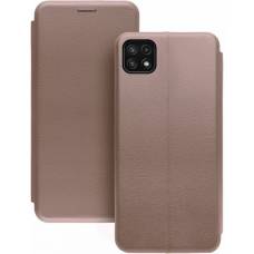 Чехол книжка кожаный Samsung Galaxy A22 5G (Розовое золото) Чехол книжка кожаный Samsung Galaxy A22 5G (Розовое золото)