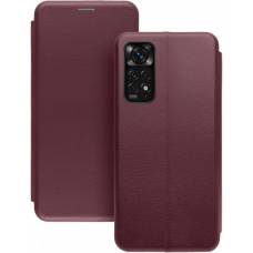 Чехол книжка кожаный Xiaomi Redmi Note 11S	 (Бордовый)