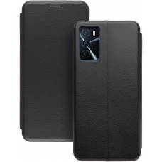 Чехол книжка кожаный Oppo A16	 (Черный)