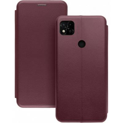 Чехол книжка кожаный Xiaomi Redmi 10A	 (Бордовый)