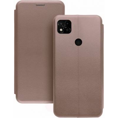 Чехол книжка кожаный Xiaomi Redmi 10A	 (Розовое золото)