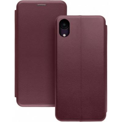Чехол книжка кожаный Samsung Galaxy A03 Core (Бордовый)