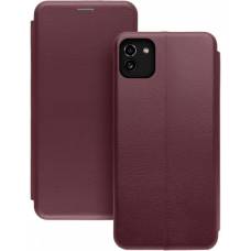 Чехол книжка кожаный Samsung Galaxy A03 (Бордовый) Чехол книжка кожаный Samsung Galaxy A03 (Бордовый)