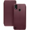 Чохол книжка шкіряна ZTE Blade A51	 (Бордовий)