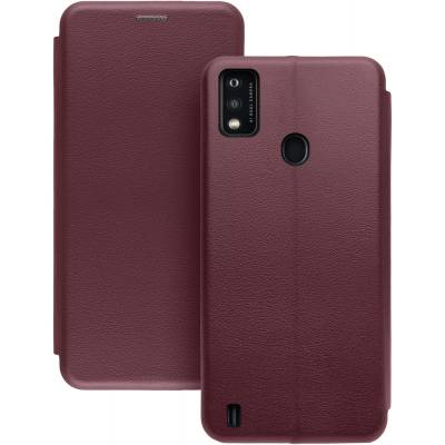 Чехол книжка кожаный ZTE Blade A51	 (Бордовый)