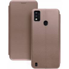 Чехол книжка кожаный ZTE Blade A51	 (Розовое золото)