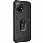 Чехол ударопрочный Serge Ring с магнитным держателем Xiaomi Mi 11 Lite (Черный)