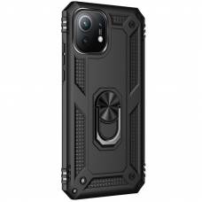 Чохол ударостійкий Serge Ring з магнітним тримачем Xiaomi Mi 11 Lite (Чорний) Чохол ударостійкий Serge Ring з магнітним тримачем Xiaomi Mi 11 Lite (Чорний)