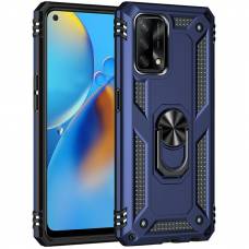 Чехол ударопрочный Serge Ring с магнитным держателем Oppo A74 (Синий)