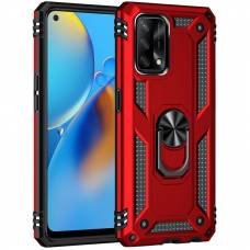 Чехол ударопрочный Serge Ring с магнитным держателем Oppo A74 (Красный)
