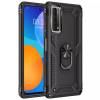Чехол ударопрочный Serge Ring с магнитным держателем Huawei P Smart 2021 (Черный)
