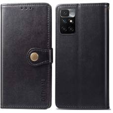 Чохол книжка Clasp Button Xiaomi Redmi 10 шкіряний (Чорний) Чохол книжка Clasp Button Xiaomi Redmi 10 шкіряний (Чорний)