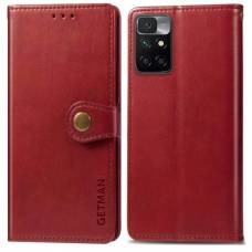Чохол книжка Clasp Button Xiaomi Redmi 10 шкіряний (Червоний) Чохол книжка Clasp Button Xiaomi Redmi 10 шкіряний (Червоний)