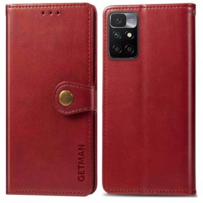 Чохол книжка Clasp Button Xiaomi Redmi 10 шкіряний (Червоний)