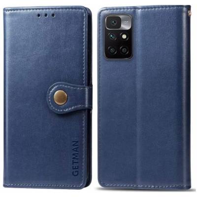 Чохол книжка Clasp Button Xiaomi Redmi 10 шкіряний (Синій)