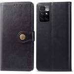 Чехол книжка Clasp Button Xiaomi Redmi 10 кожаный (Черный)