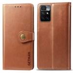 Чехол книжка Clasp Button Xiaomi Redmi 10 кожаный (Коричневый)