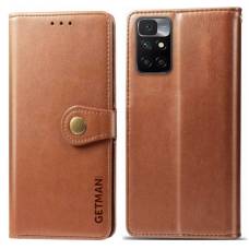 Чохол книжка Clasp Button Xiaomi Redmi 10 шкіряний (Коричневий) Чохол книжка Clasp Button Xiaomi Redmi 10 шкіряний (Коричневий)