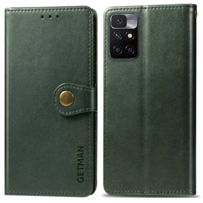 Чохол книжка Clasp Button Xiaomi Redmi 10 шкіряний (Зелений)