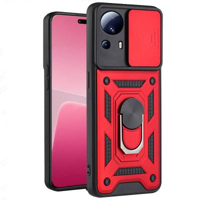Чехол ударопрочный Serge Ring Camshield Xiaomi 13 Lite (Красный)