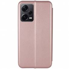 Чехол книжка кожаный Xiaomi Poco X5 (Розовое золото)