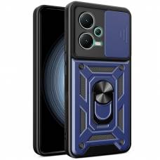 Чехол ударопрочный Serge Ring Camshield Poco X5 Pro (Синий)