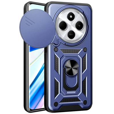 Чехол ударопрочный Serge Ring Camshield Xiaomi Redmi 14С (Синий)
