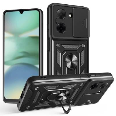 Чехол ударопрочный Serge Ring Camshield Xiaomi Poco C71 (Черный)