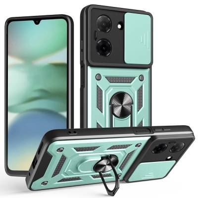 Чехол ударопрочный Serge Ring Camshield Xiaomi Poco C71 (Зеленый)