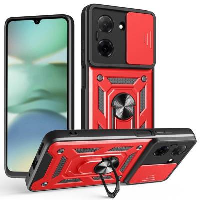 Чехол ударопрочный Serge Ring Camshield Xiaomi Poco C71 (Красный)