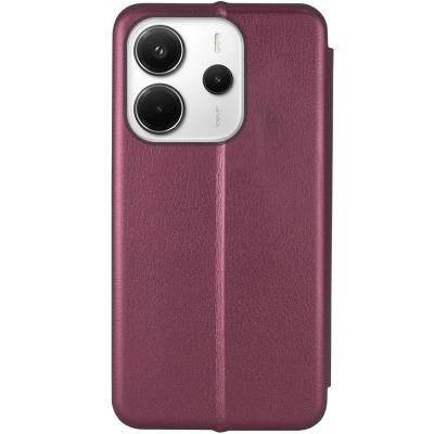 Чехол книжка кожаный Xiaomi Redmi Note 14 4G (Бордовый) Чехол книжка кожаный Xiaomi Redmi Note 14 4G (Бордовый)