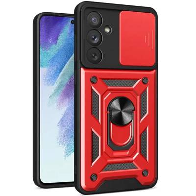 Чехол ударопрочный Serge Ring Camshield Samsung Galaxy A55 (Красный)