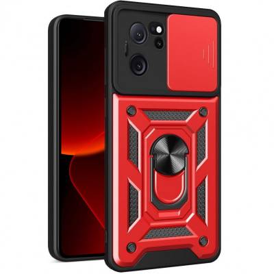 Чехол ударопрочный Serge Ring Camshield Xiaomi 13T (Красный)