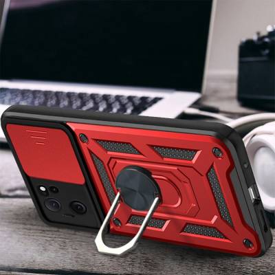 Чехол ударопрочный Serge Ring Camshield Xiaomi 13T (Красный)