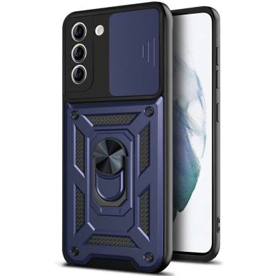 Чехол ударопрочный Serge Ring Camshield Samsung Galaxy S24 (Синий)