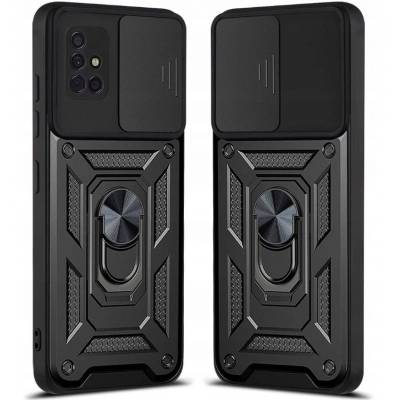 Чехол ударопрочный Serge Ring Camshield Samsung Galaxy A71 (Черный)