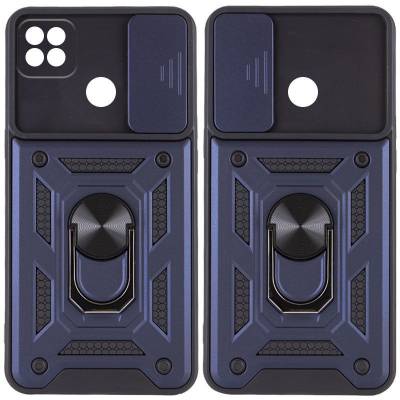 Чехол ударопрочный Serge Ring Camshield Xiaomi Redmi 10A (Синий)