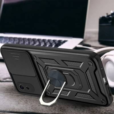 Чехол ударопрочный Serge Ring Camshield Xiaomi Redmi 9A (Черный) Чехол ударопрочный Serge Ring Camshield Xiaomi Redmi 9A (Черный)