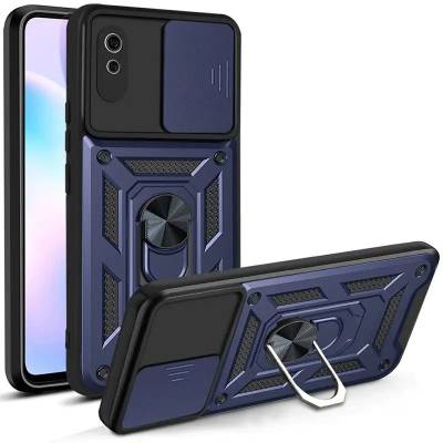 Чехол ударопрочный Serge Ring Camshield Xiaomi Redmi 9A (Синий)