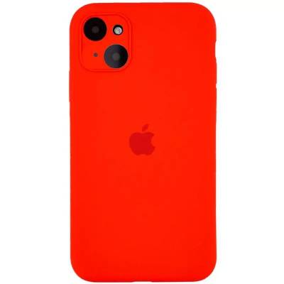 Чехол Silicone case Full Camera Apple iPhone 14 Red (Красный)
