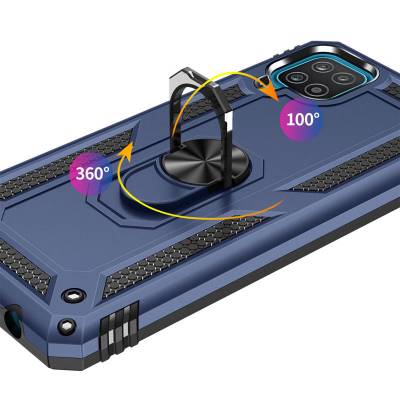 Чехол ударопрочный Serge Ring Samsung Galaxy A12 (Синий) Чехол ударопрочный Serge Ring Samsung Galaxy A12 (Синий)