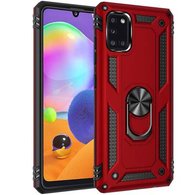 Чехол ударопрочный Serge Ring Samsung Galaxy A31 (Красный)