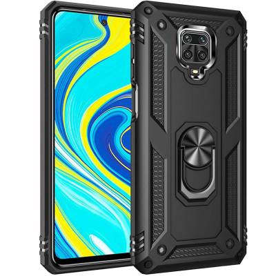 Чехол ударопрочный Serge Ring Xiaomi Redmi Note 9 Pro Max (Черный)