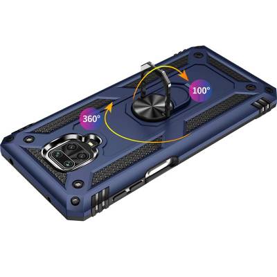 Чехол ударопрочный Serge Ring Xiaomi Redmi Note 9 Pro Max (Синий)